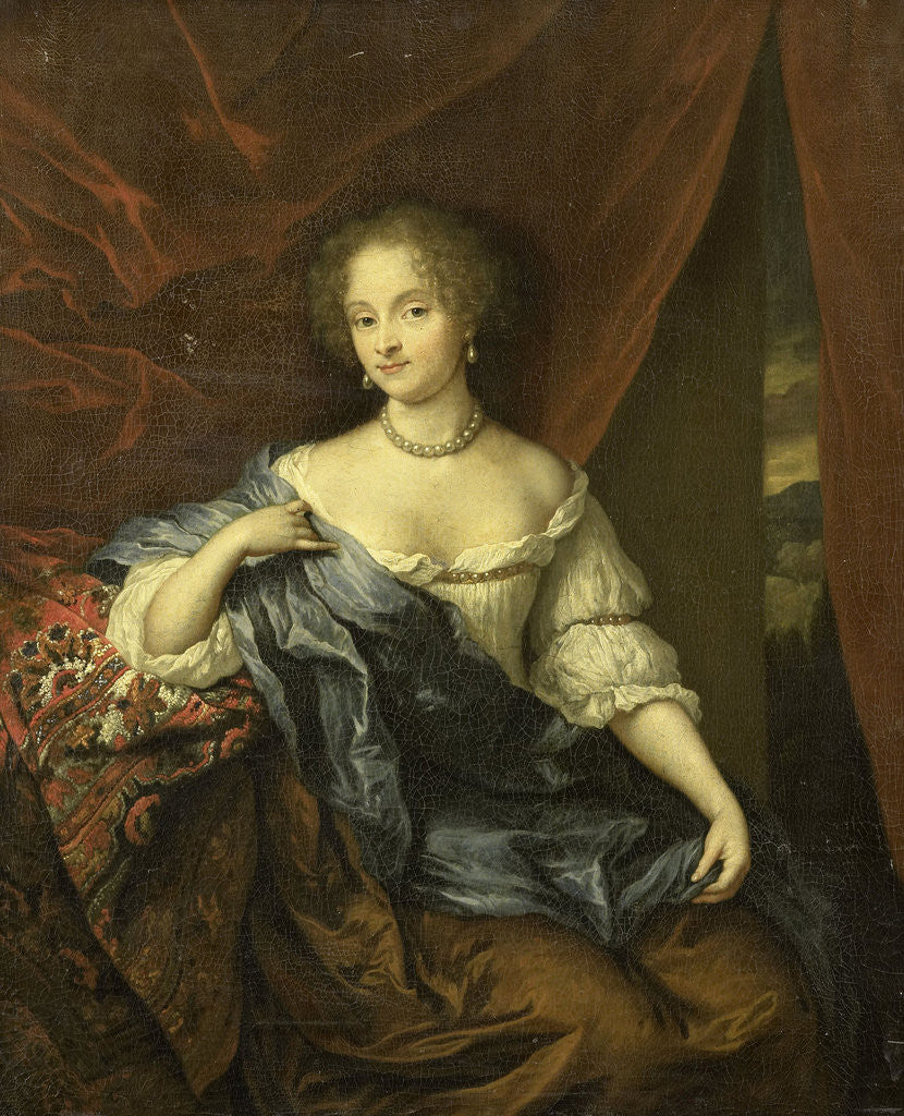 Detail of Portrait of a woman, possibly a member of the van Citters family by Caspar Netscher