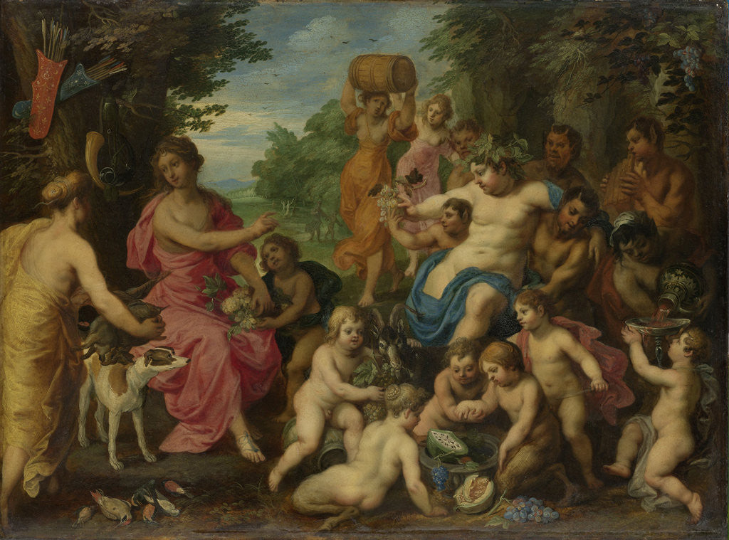 Detail of Bacchus and Diana by Hendrik van Balen I