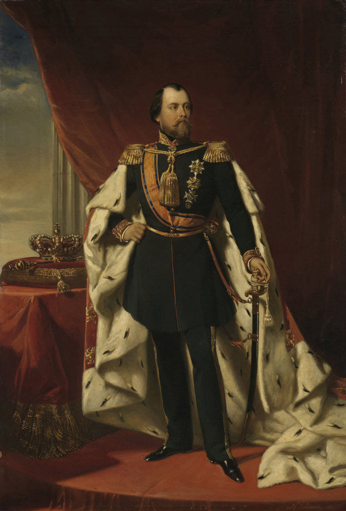 Detail of Portrait of William III, King of the Netherlands by Nicolaas Pieneman