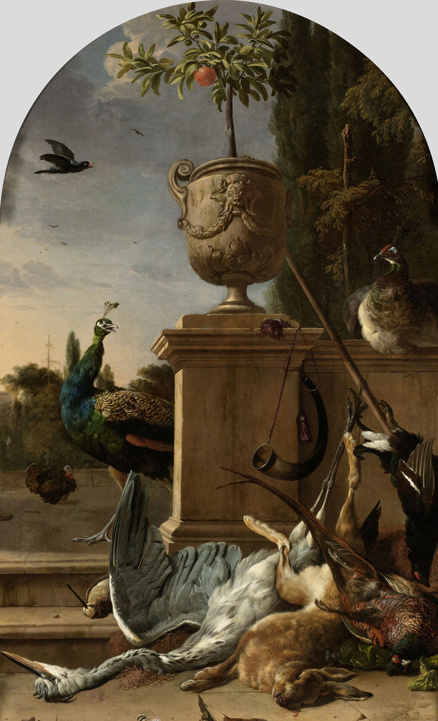 Detail of A Hunter’s Bag on a Terrace by Melchior d' Hondecoeter
