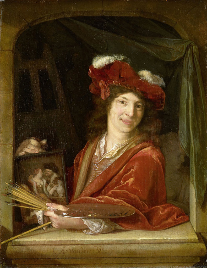 Detail of A young Painter by Adriaen van der Werff