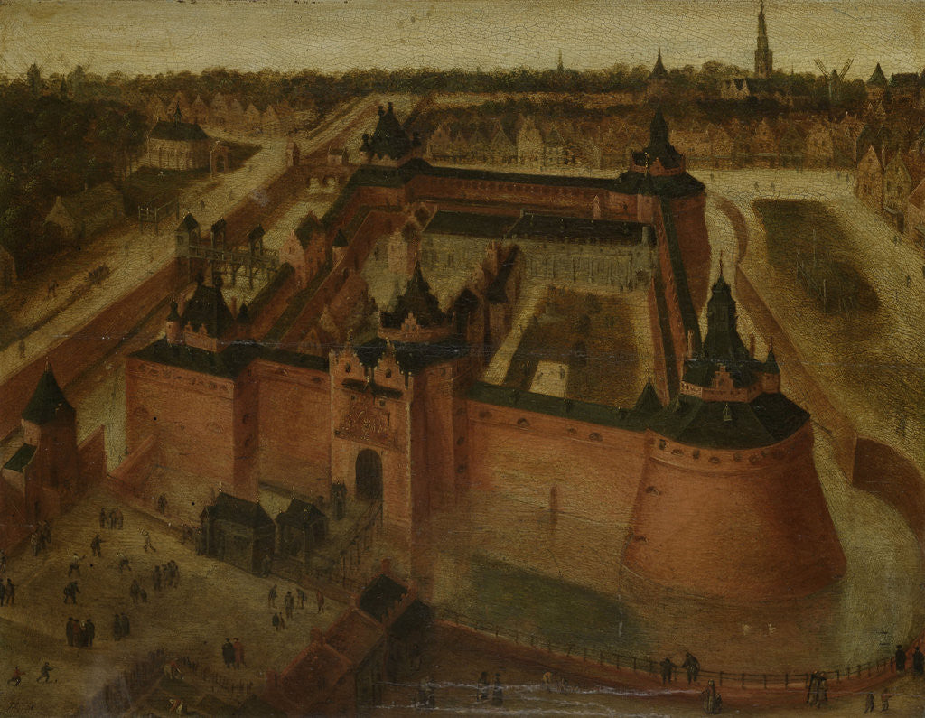 Detail of Bird's-eye View of the Vredenburg (Vredeborch) Castle in Utrecht, The Netherlands by Anonymous