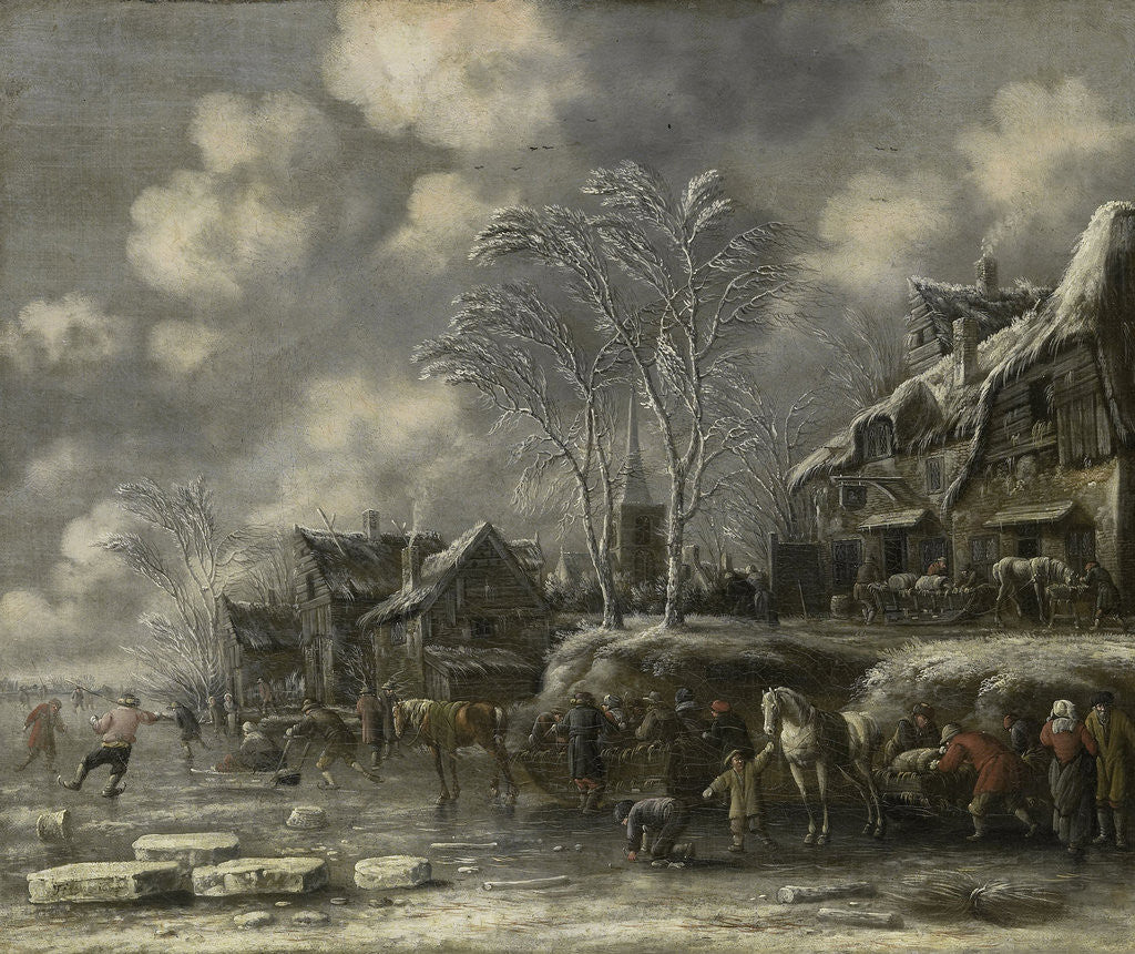 Detail of Winter Scene by Thomas Heeremans