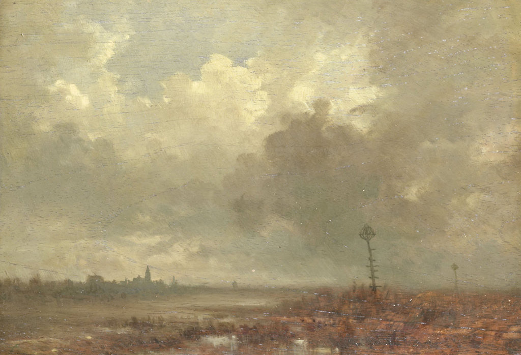Detail of River view in evening by Adolphe Mouilleron
