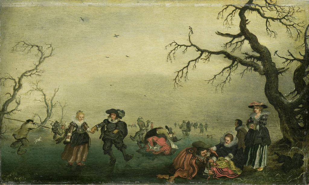 Detail of Ice Skaters by Adriaen Pietersz. van de Venne