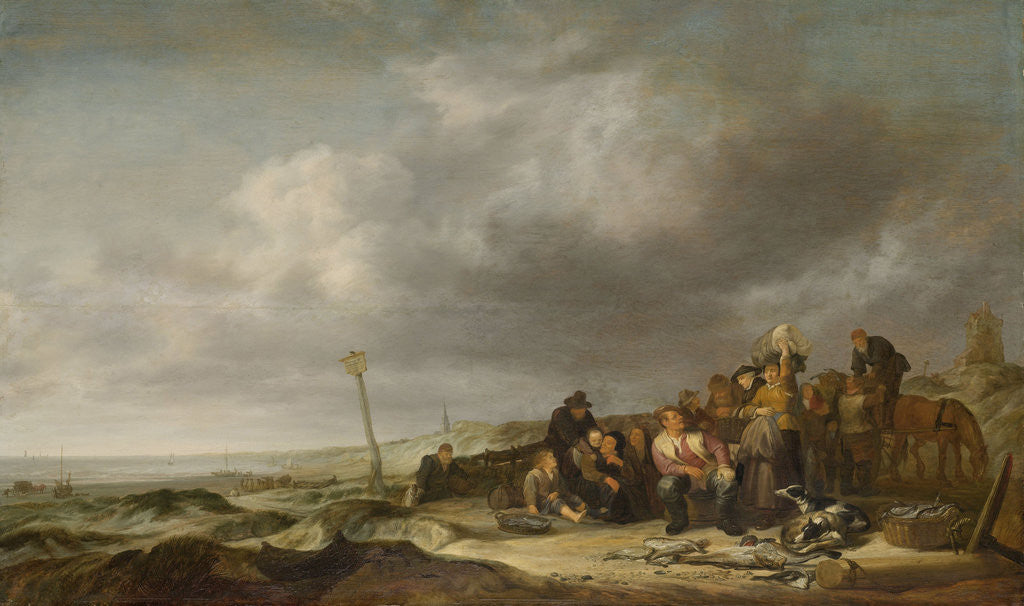 Detail of Beach with Fishermen by Simon de Vlieger
