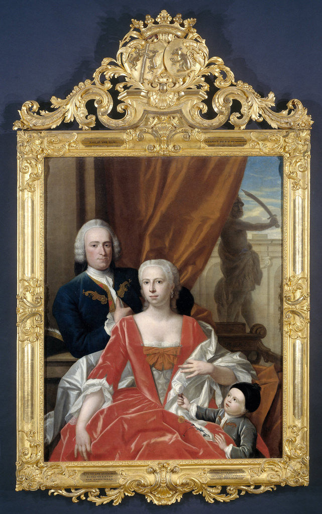 Detail of Family Portrait of Berend van Iddekinge with his Wife Johanna Maria Stichterman and their young Son Jan Albert (born 1744) by Philip van Dijk