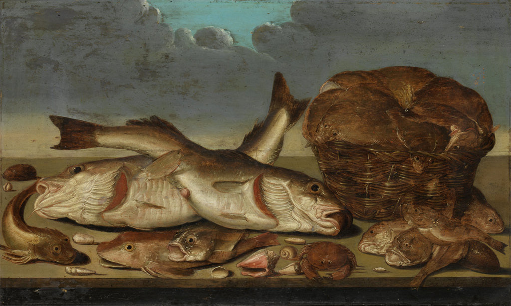 Detail of Still Life with Fish by Willem Ormea