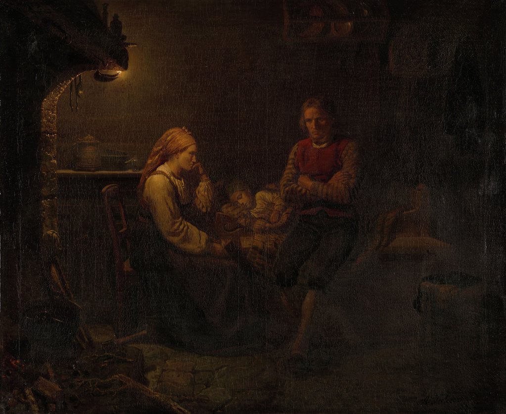 Detail of The ill child by Adolph Tidemand