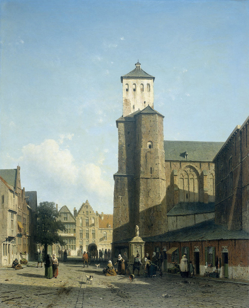 Detail of St Denis Church in Liège by Jan Weissenbruch