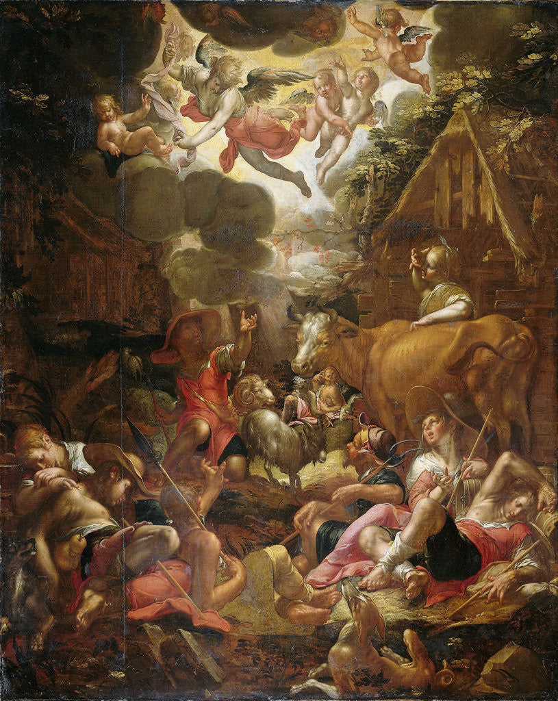 Detail of Annunciation to the Shepherds by Joachim Wtewael