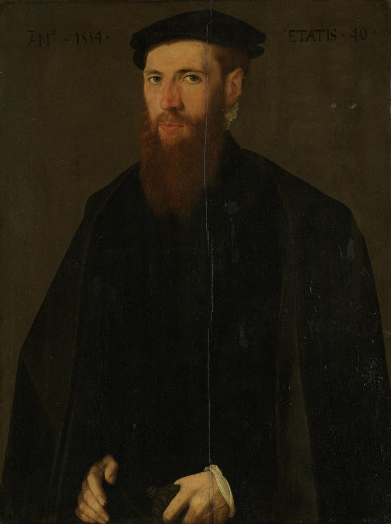 Detail of Portrait of Willem van Lokhorst by Jan van Scorel