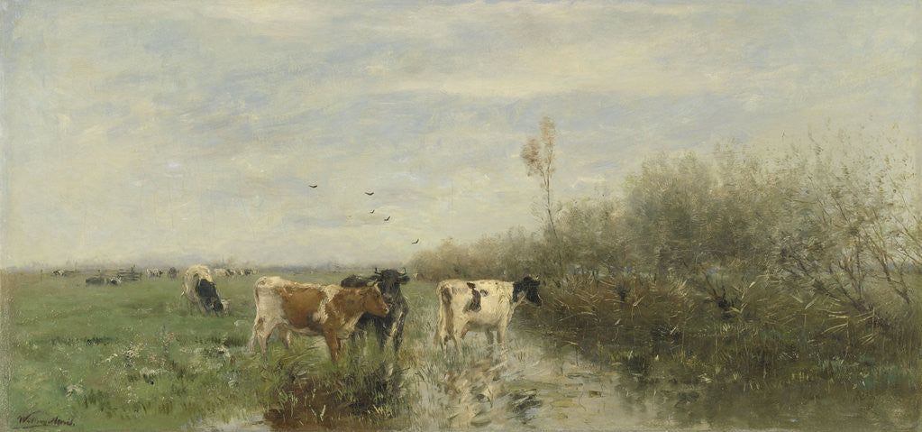 Detail of Cows in a Soggy Meadow by Willem Maris