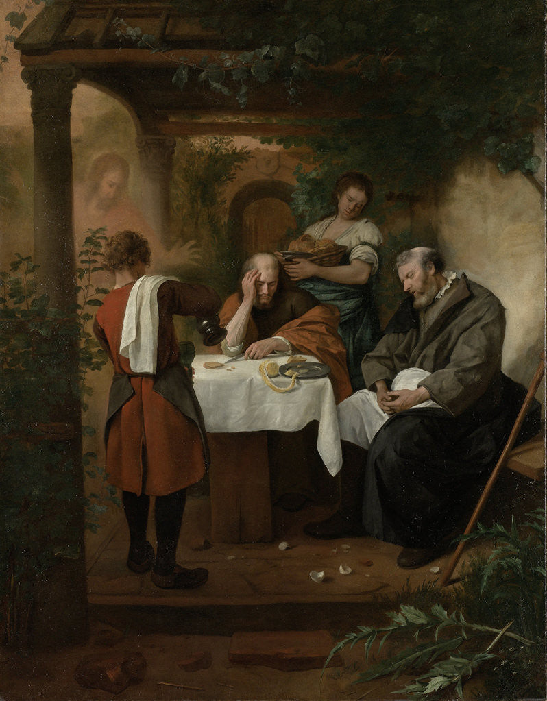Detail of The supper at Emmaus by Jan Havicksz. Steen