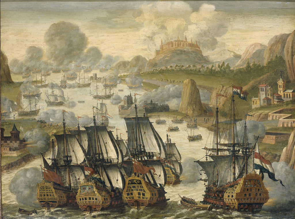 Detail of Naval Battle of Vigo Bay, Battle of Rande, 23 October 1702. Episode from the War of the Spanish Succession by Anonymous