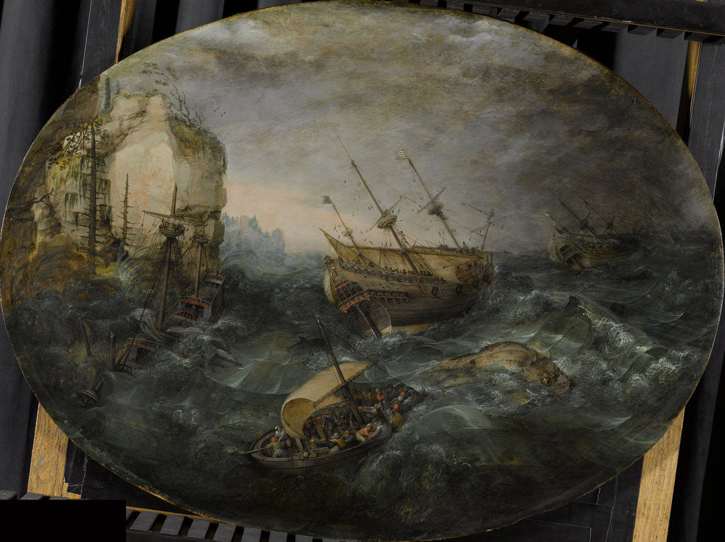 Detail of Shipwreck off a Rocky Coast by Adam Willaerts