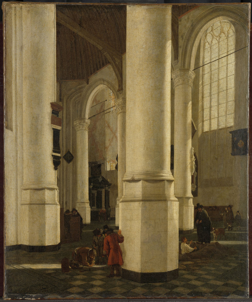 Detail of Interior of the Oude Kerk, Delft, with the Mausoleum of Pieter Pietersz Hein, Lieutenant-Admiral of Holland, The Netherlands by Hendrick Cornelisz. van Vliet