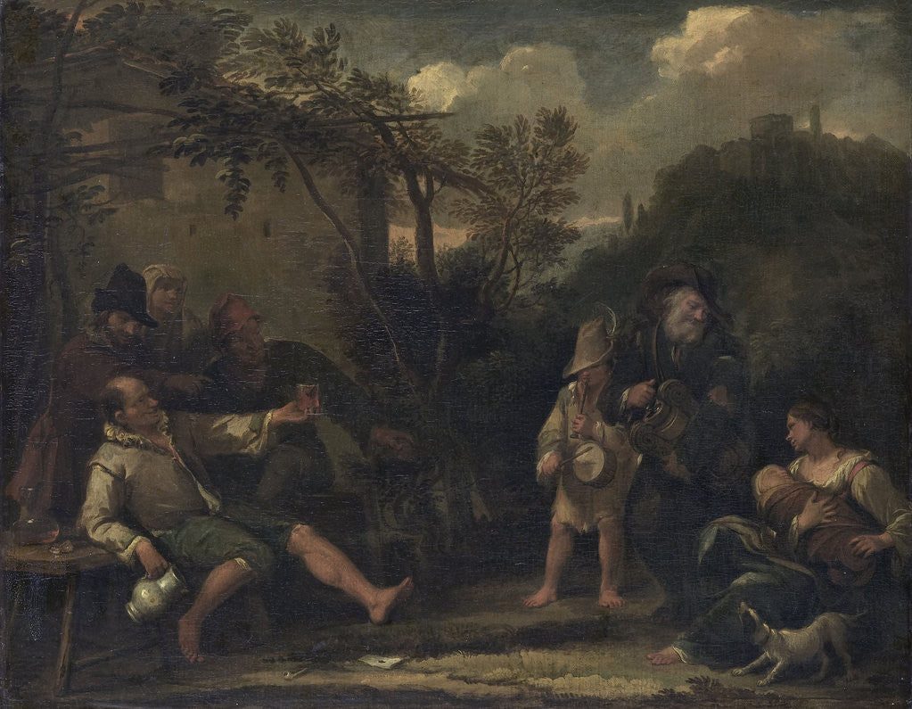 Detail of Merry Company by Dirck Helmbreeker
