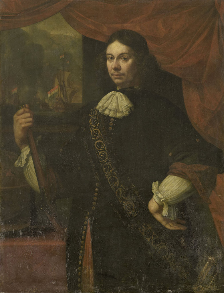Detail of Portrait of Cornelis Jacobsz de Boer, Captain in the Navy by Jan van Neck