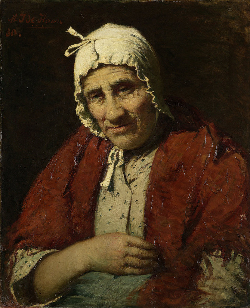 Detail of Old jewish woman by Meijer Isaäc de Haan