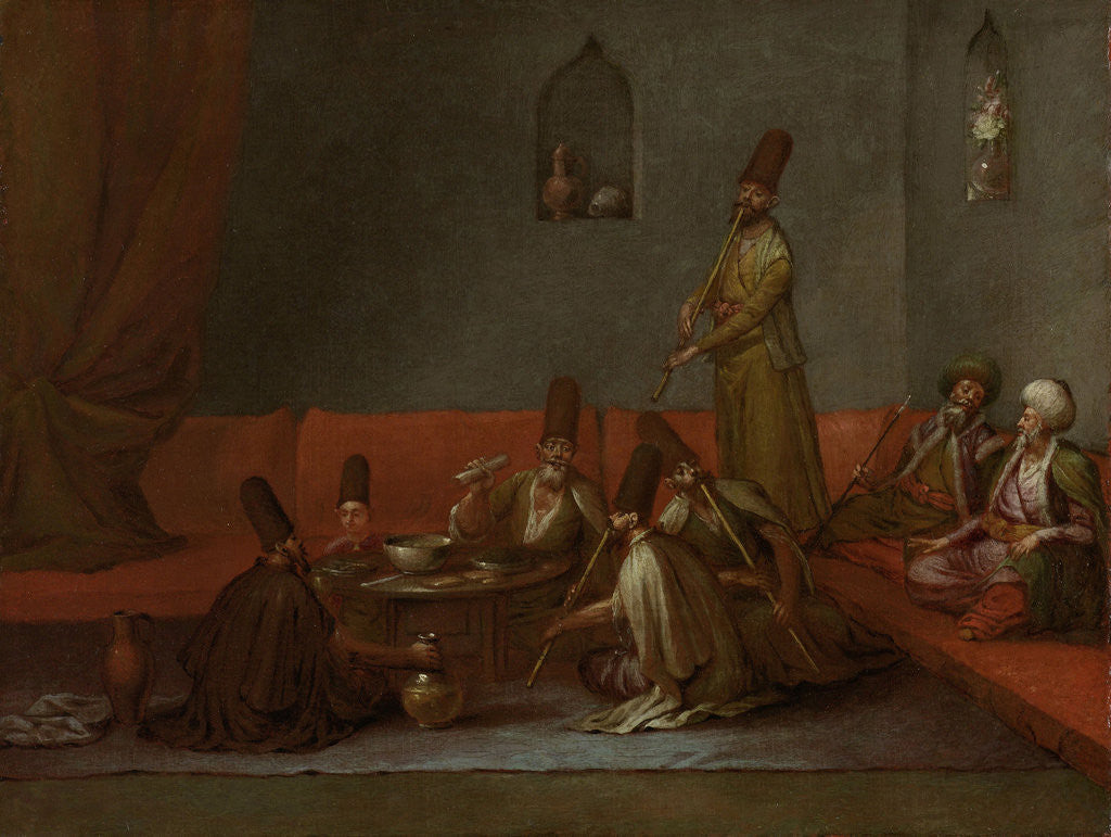 Detail of Dervishes Sharing a Meal by Jean Baptiste Vanmour