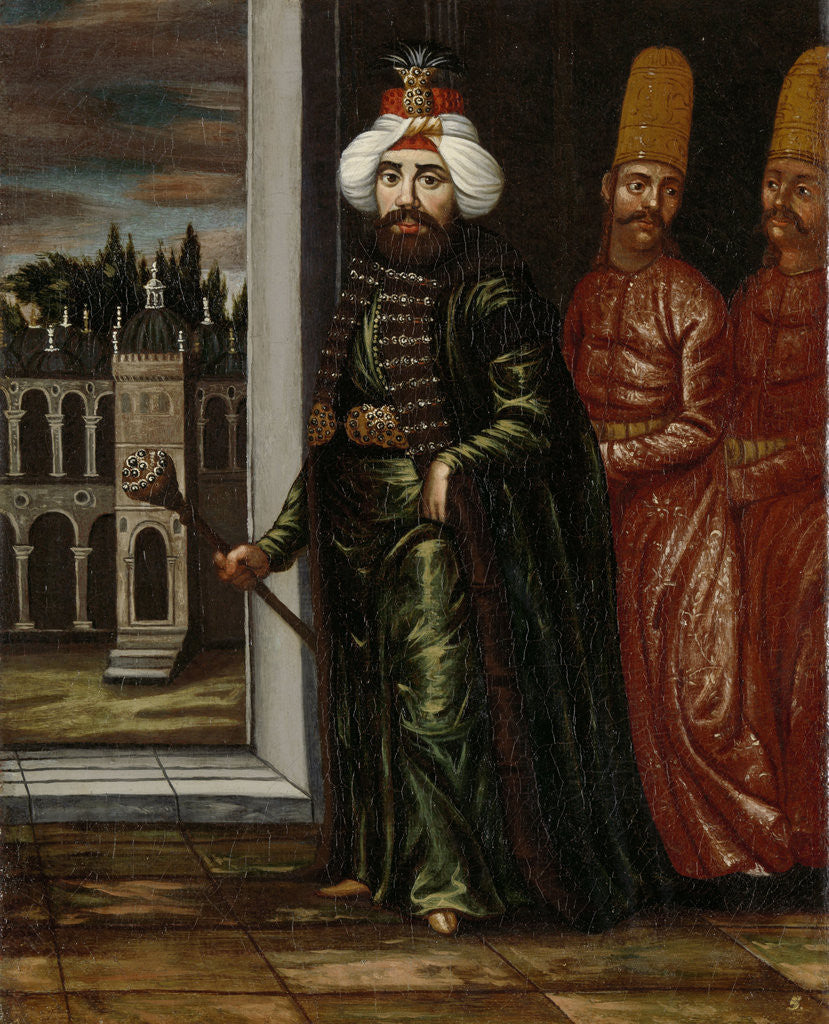 Detail of Portrait of Sultan Ahmed III by Workshop of Jean Baptiste Vanmour