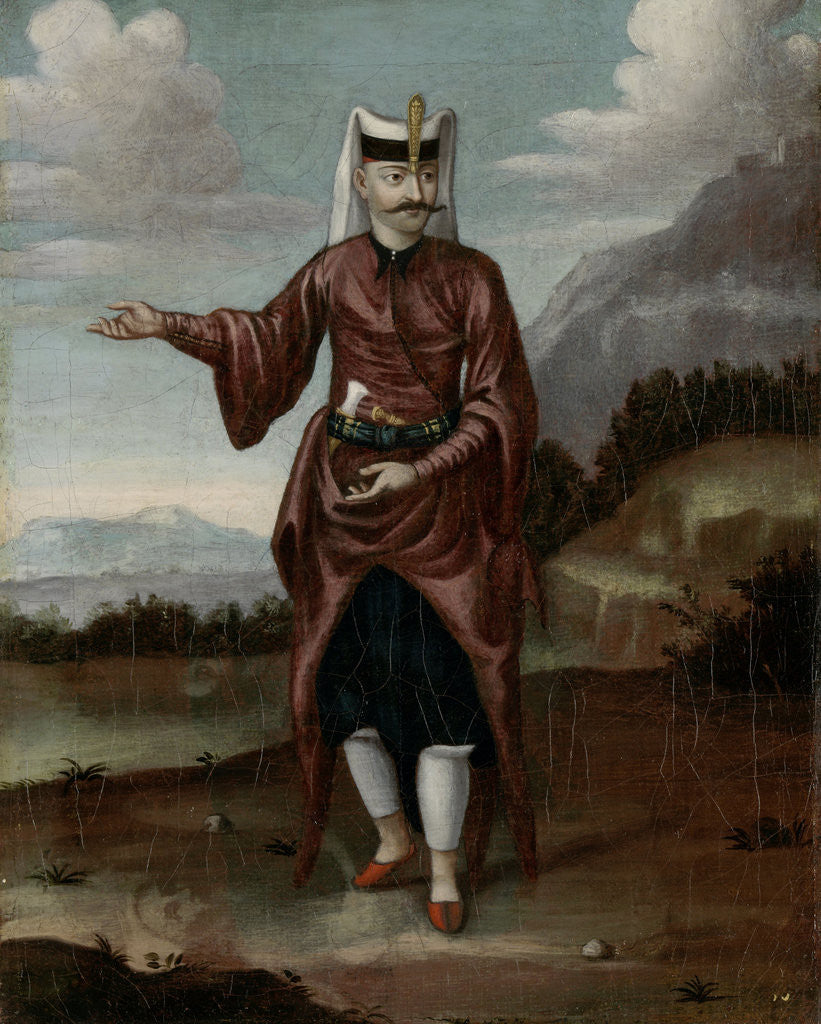 Detail of A Soldier of the Janissaries by Workshop of Jean Baptiste Vanmour