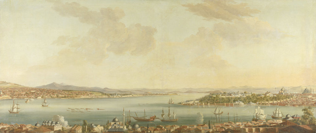 Detail of View of Constantinople (Istanbul) and the Seraglio from the Swedish Legation in Pera, Turkey by Antoine van der Steen