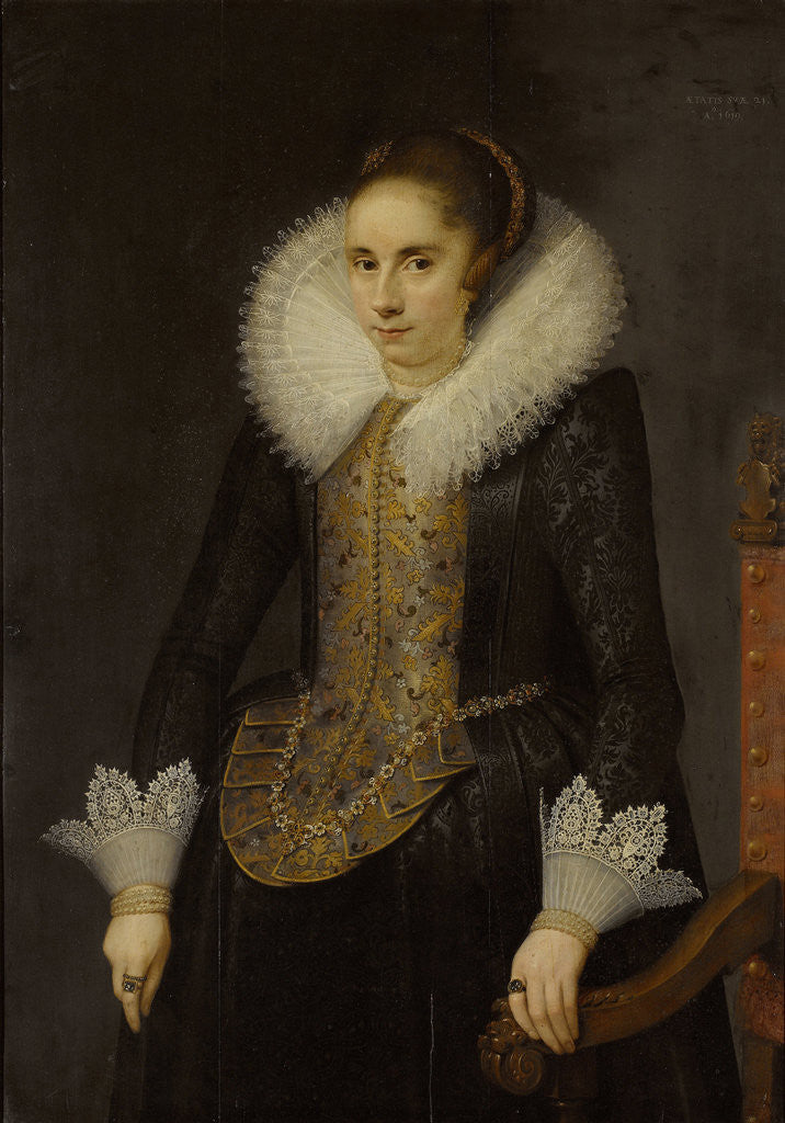 Detail of Portrait of Catharina Fourmenois by Salomon Mesdach