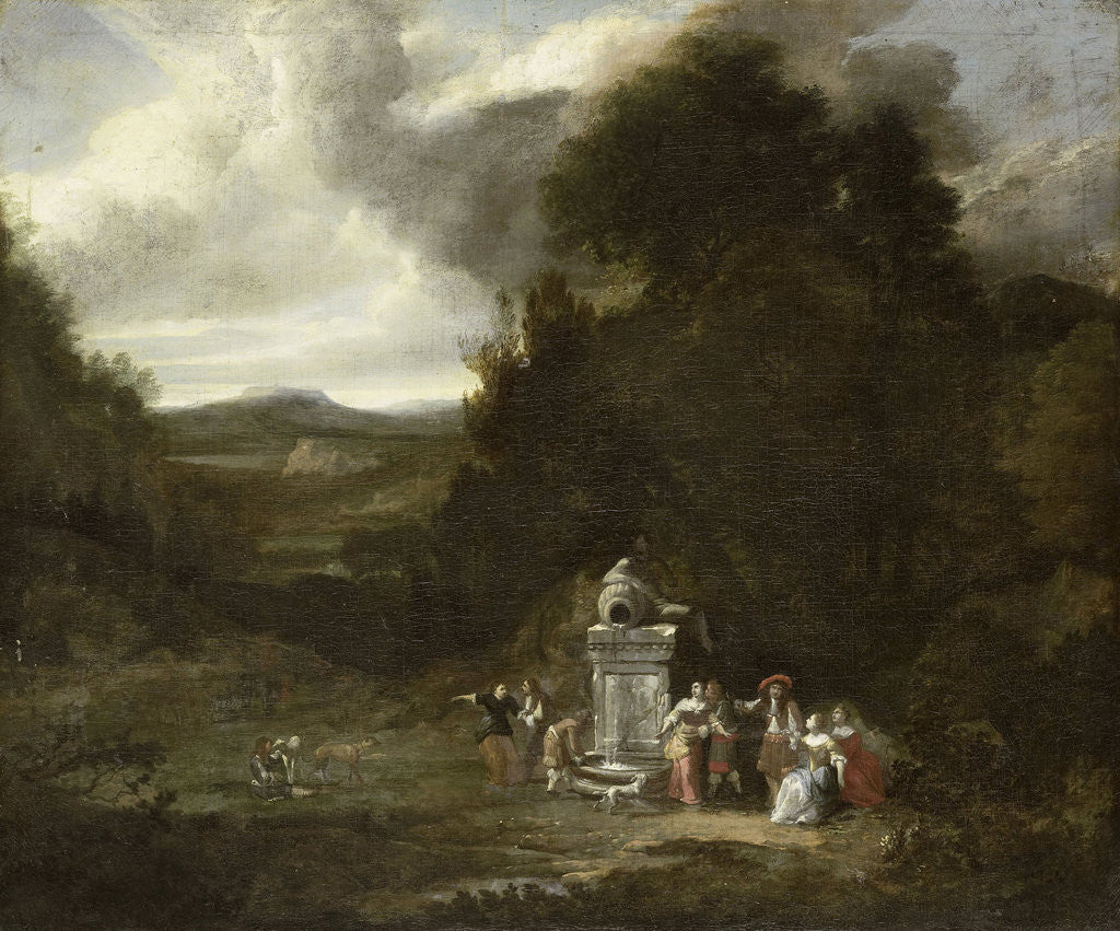 Detail of Party in Wooded Landscape by Anonymous