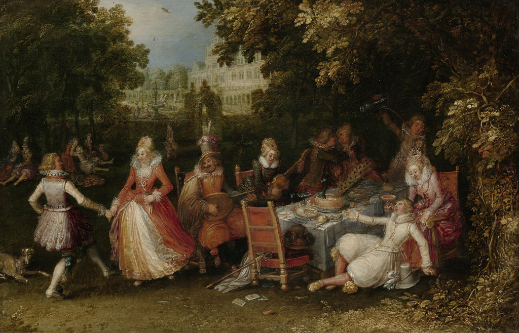 Detail of Garden Party (Fête Champêtre) by David Vinckboons
