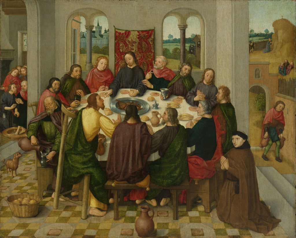 Detail of Last Supper by Circle of Master of the Amsterdam Death of the Virgin