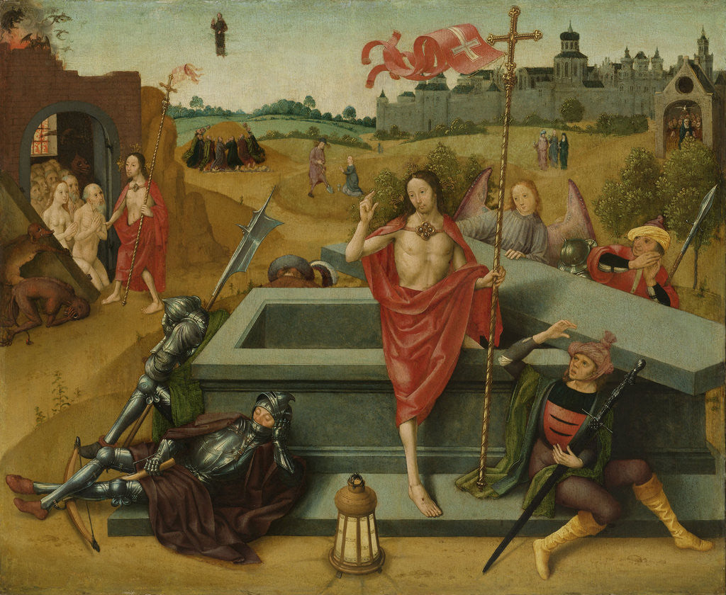 Detail of Resurrection of Christ by Circle of Master of the Amsterdam Death of the Virgin