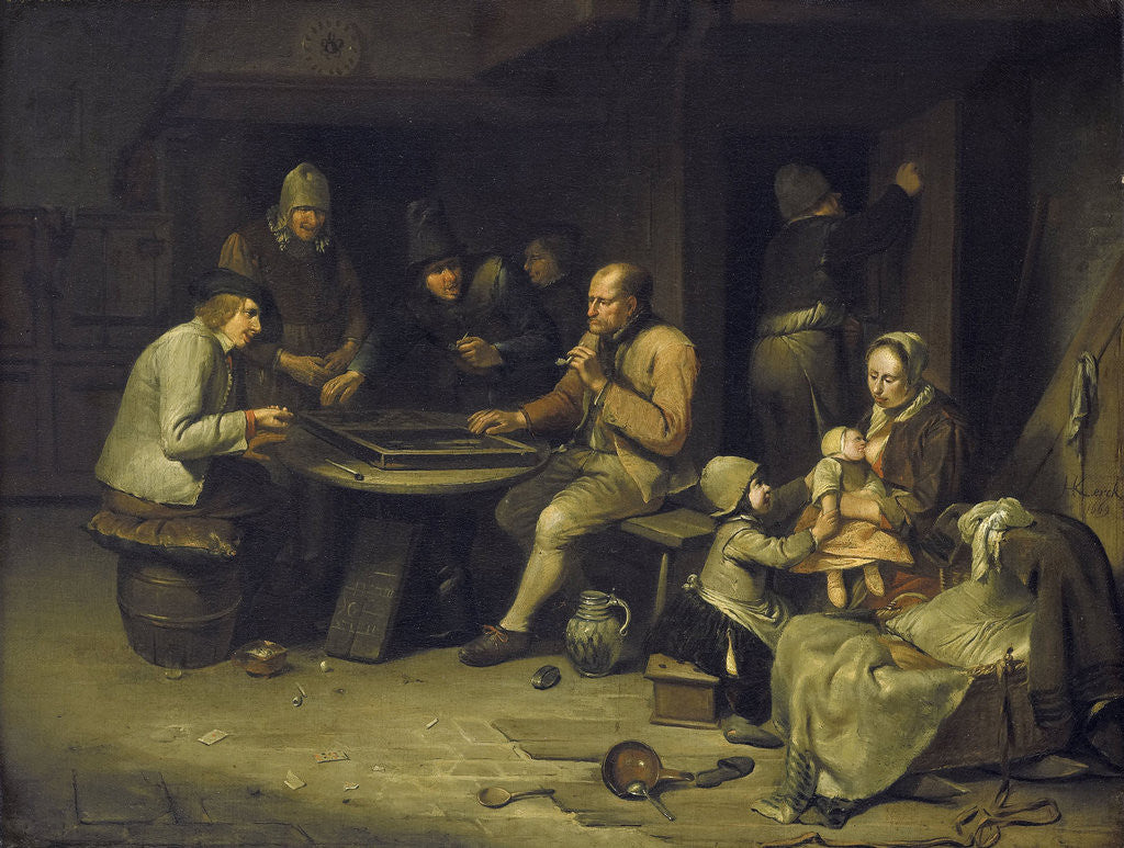 Detail of Inn with Trictrac Players by Egbert van Heemskerck I