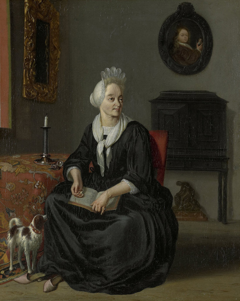 Detail of Portrait of Anna de Hooghe, the Artist's fourth Wife by Ludolf Bakhuysen
