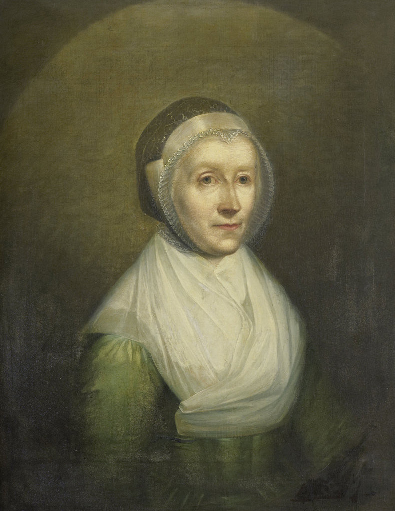 Detail of Portrait of Christina Sebilla Charlotte Bakhuizen, Wife of Joannes van den Brink, Commission Agent by Benjamin Wolff