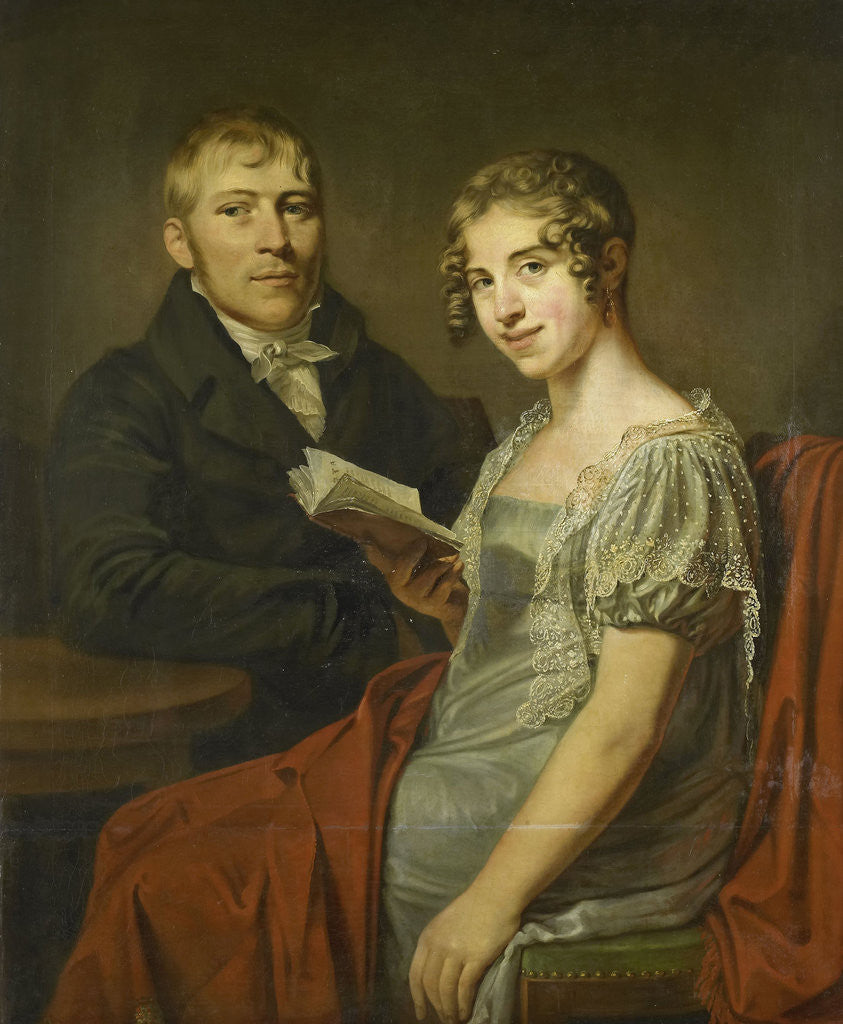 Detail of Portrait of Hendrik Arend van den Brink with his Wife Lucretia Johanna van de Poll by Louis Moritz