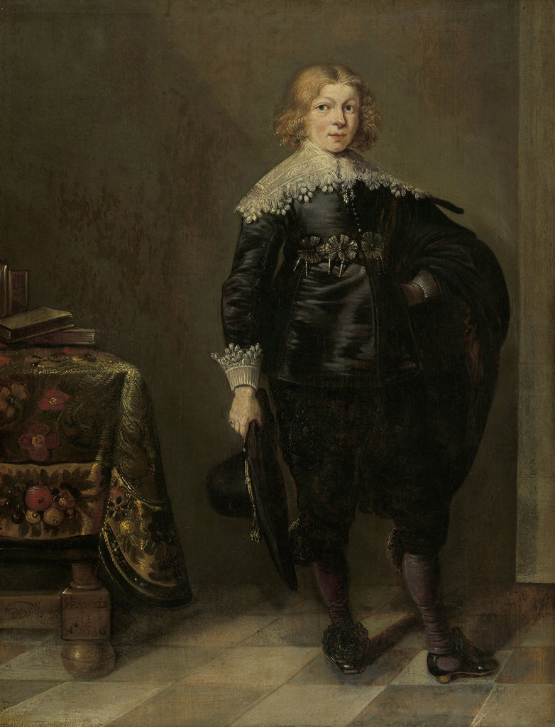 Detail of Portrait of a young Man by Harmen Willems Wieringa