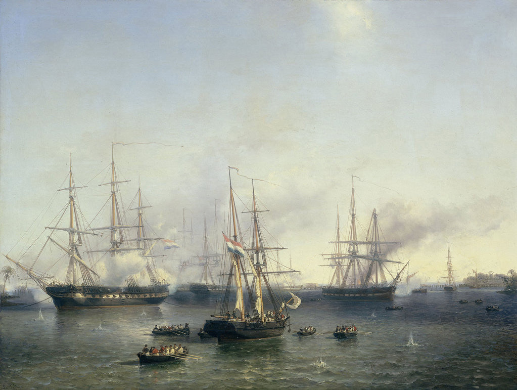 Detail of Conquest of Palembang, Sumatra in Indonesia, by Lieutenant-General Baron de Kock, June 24, 1821 by Louis Meijer