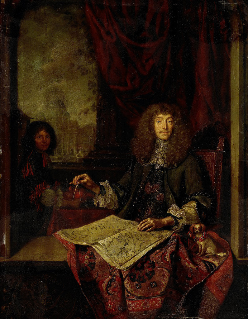 Detail of Portrait of Carel Quina, Knight of the Holy Sepulchre and Amsterdam-born explorer of Asia by Jacob Toorenvliet