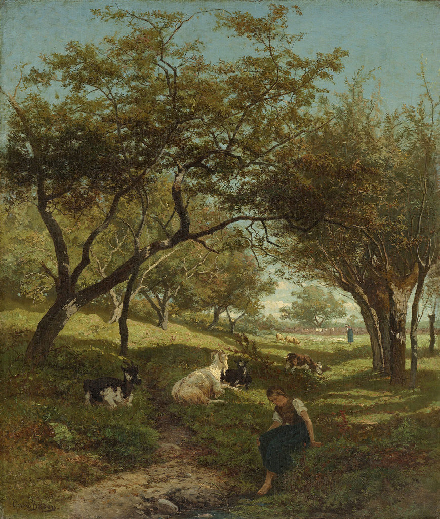 Detail of Goatherd by Gerard Bilders
