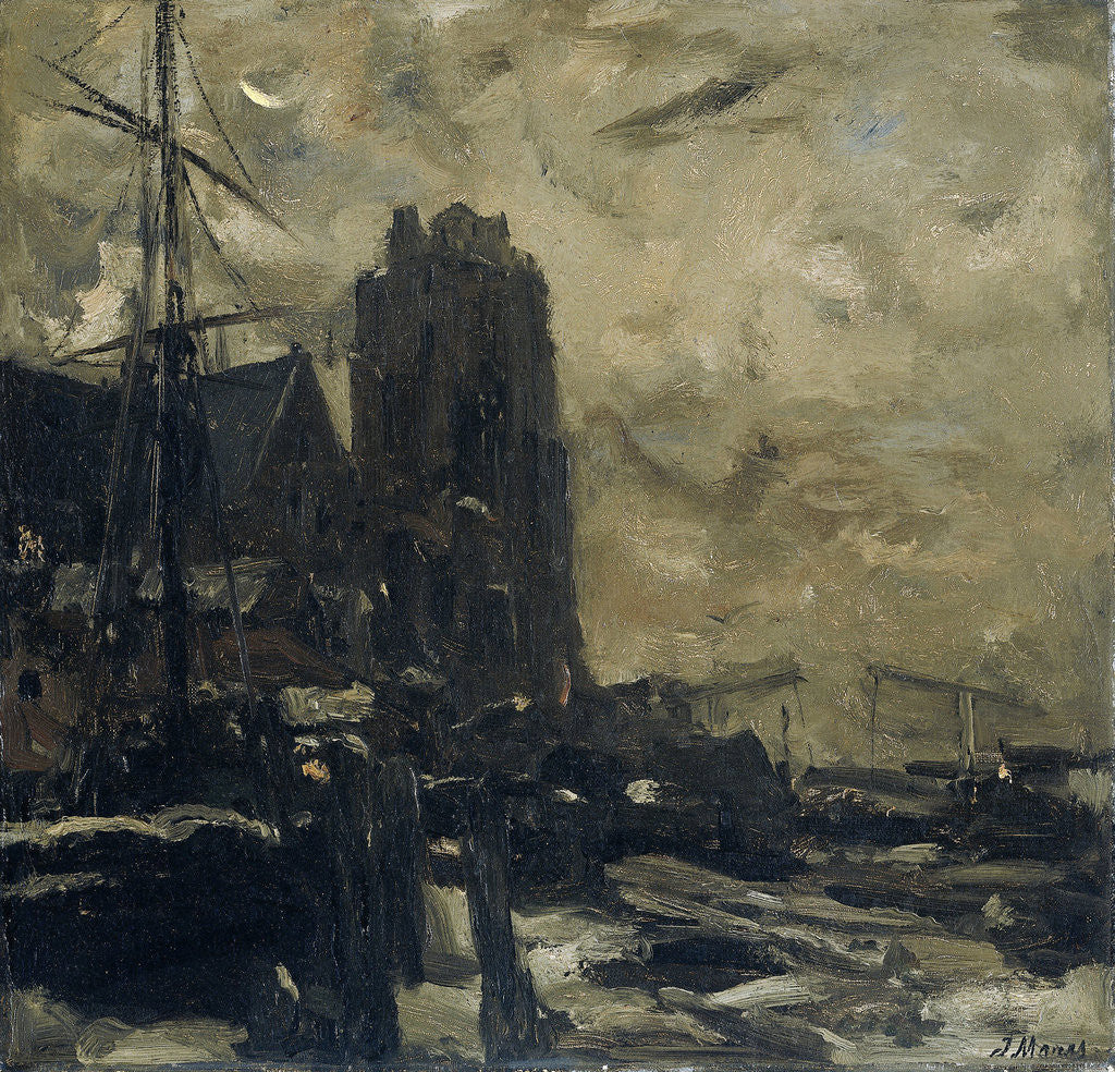 Detail of Dordrecht at night, The Netherlands by Jacob Maris