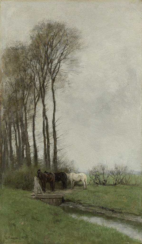 Detail of Horses at the gate by Anton Mauve