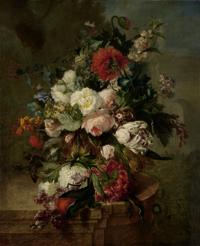 Detail of Still Life with Flowers by Harmanus Uppink