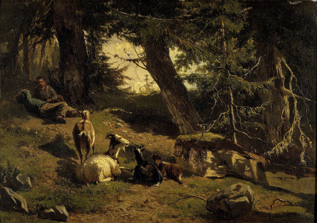 Detail of Swiss Landscape by Gerard Bilders