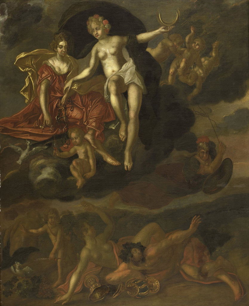 Detail of Diana and Virtus Punish Venus and Bacchus by T. van Malsen