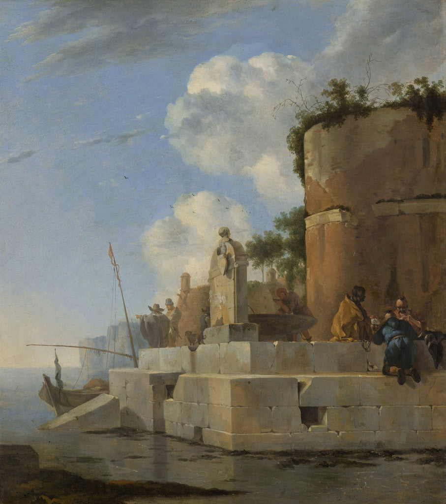 Detail of A Coastal Ruin in Italy by Jan Asselijn