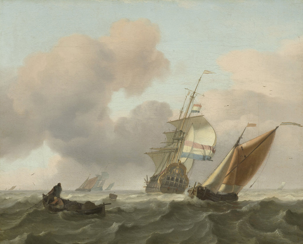 Detail of Rough Sea with Ships by Ludolf Bakhuysen
