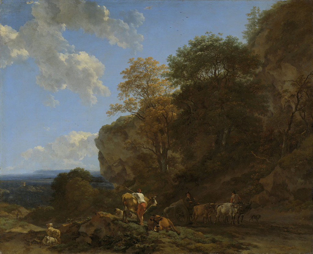 Detail of Italian Landscape by Nicolaes Pietersz. Berchem