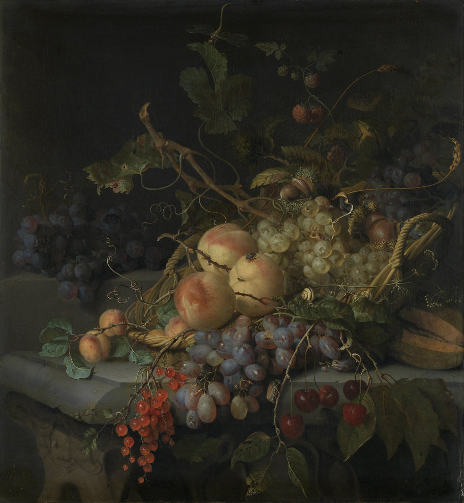 Detail of Still Life with Fruit by Jacob van Walscapelle